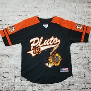 Disney Black and Orange Pluto Button Down Shirt